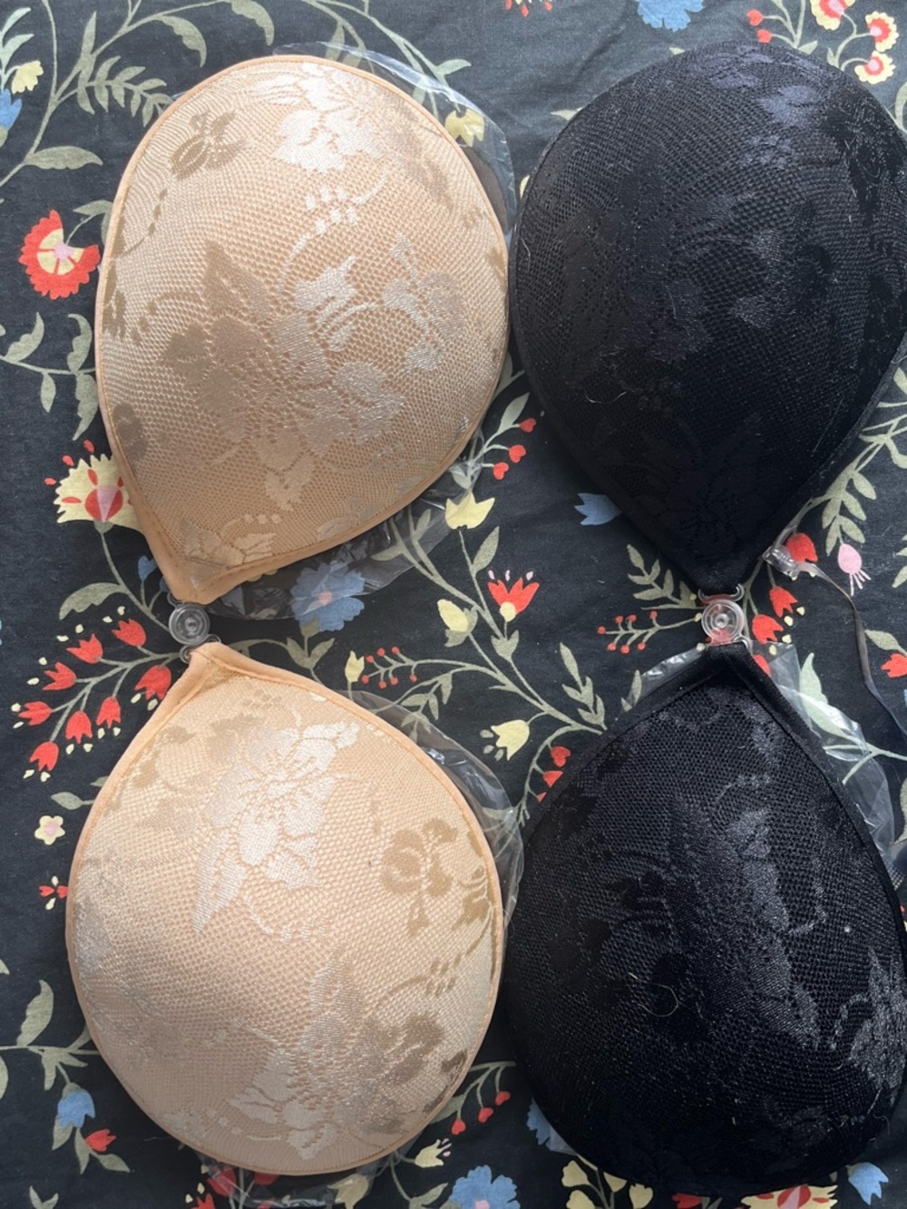 Strapless Adhesive Silicone Bra Cups - Nude and Black